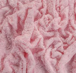 Imitace kožešiny s plastickou strukturou vlnek růžová