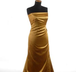 Satén taft pružný zlatý