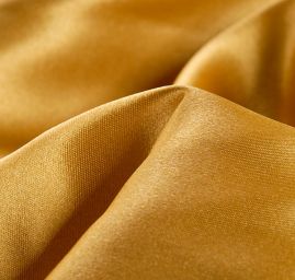 Satén taft pružný zlatý
