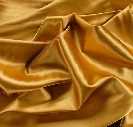 Satén taft pružný zlatý