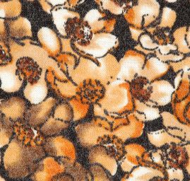 Středně silný úplet tisk květy hnědé