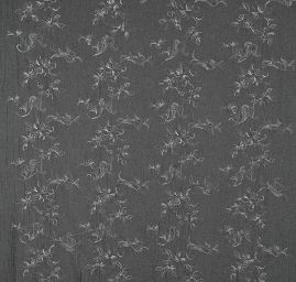Vlněná látka s výšivkou paisley motiv/květy šedá