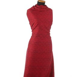 Žakárová látka romantický vzor červená