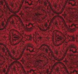 Žakárová látka romantický vzor červená