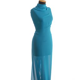 Šifon jednobarevný hladký tm.tyrkys