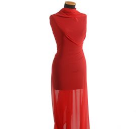 Šifon jednobarevný hladký červený