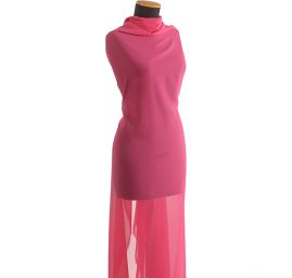 Šifon jednobarevný hladký sytě růžový