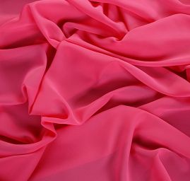 Šifon jednobarevný hladký sytě růžový