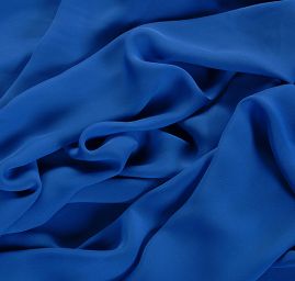 Šifon jednobarevný hladký modrý