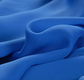 Šifon jednobarevný hladký modrý