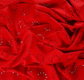 Úplet prořezávaný vzor květů červený