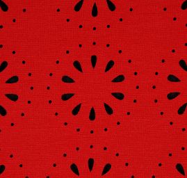 Úplet prořezávaný vzor květů červený