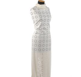 Úplet prořezávaný vzor květů slonová kost