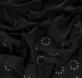 Úplet prořezávaný vzor květů černá
