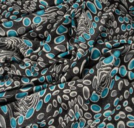 Středně silný úplet tisk geometrický motiv puntíky/ovál