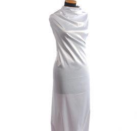 Pružný bílý satén hladký