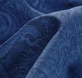 Žakárová látka romantický vzor tm.modrá