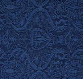 Žakárová látka romantický vzor tm.modrá