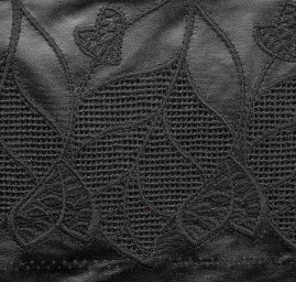 Imitace kůže výšivka černá