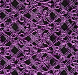 Efektní hrubá krajka ornament fialová
