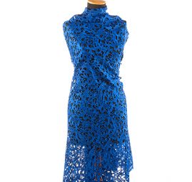 Efektní hrubá krajka květ/onrament royal