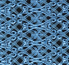 Efektní hrubá krajka ornament modrá