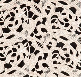 Efektní hrubá krajka květ/ornament béžová