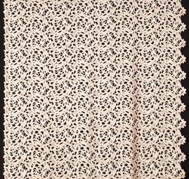 Efektní hrubá krajka květ/ornament béžová