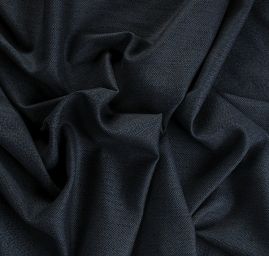 Kostýmová vlněná látka vzor rybí kost modrá