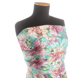 Hedvábný atlas žakár lilie 