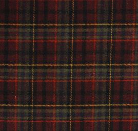 Kostýmová látka směs vlny vzor kostky vínová khaki