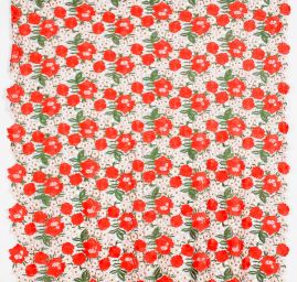 Hrubá krajka plastický květ červenozelená