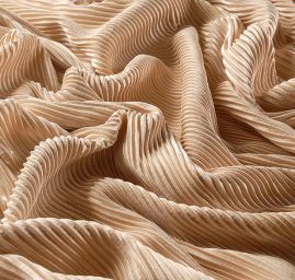 Pletenina plise lamé béžovostříbrná