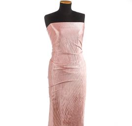 Pletenina plise lamé růžovostříbrná