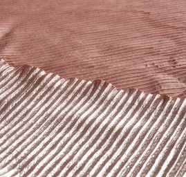 Pletenina plise lamé růžovostříbrná