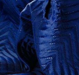 Prošev saténový černý/modrý geometrický vzor