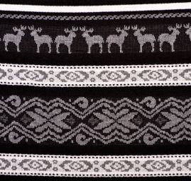 Úplet imitácia nórsky vzor motív jeleňov čierny