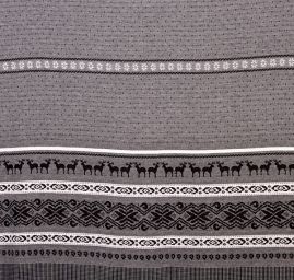 Úplet imitujúce nórsky vzor motív jeleňov sivý