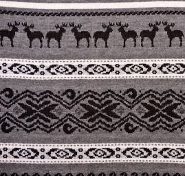 Úplet imitujúce nórsky vzor motív jeleňov sivý