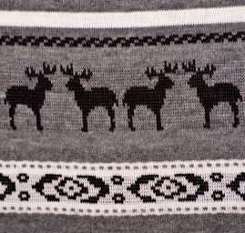 Úplet imitujúce nórsky vzor motív jeleňov sivý