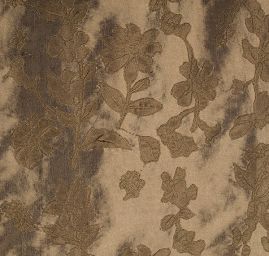 Vyšívaný taft jemný květinový motiv olivový