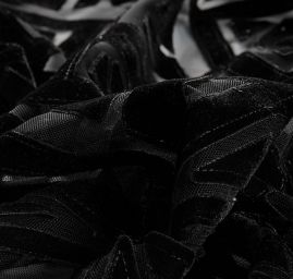 Krajka tylová sametové aplikace černá