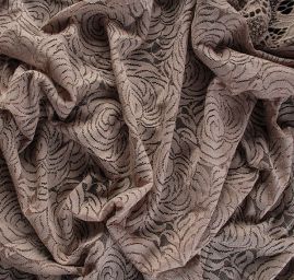 Krajka vzorový tyl s bordurou hrubé krajky šedá