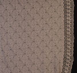 Krajka vzorový tyl s bordurou hrubé krajky šedá