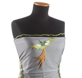 Krajka výšivka na tylu fénix zelená