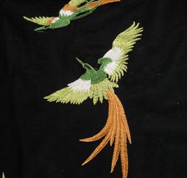 Krajka výšivka na tylu fénix zelená