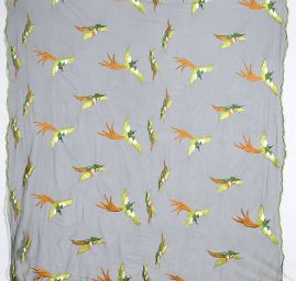 Krajka výšivka na tylu fénix zelená