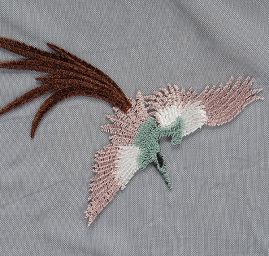 Krajka výšivka na tylu fénix starorůžový