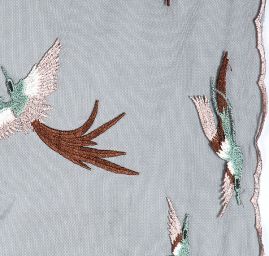 Krajka výšivka na tylu fénix starorůžový