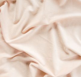 Samet pružný bavlněný smetanový pletenina